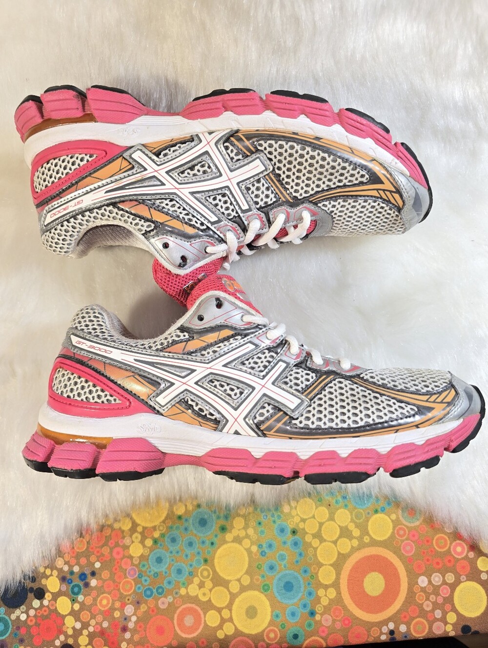 ASICS Gel Surveyor 3 Women's Running Shoes - White, Pink & Orange Accents - Picture 4 of 13